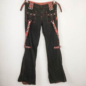 Tripp NYC Vintage Red Plaid Pants with Chains 1